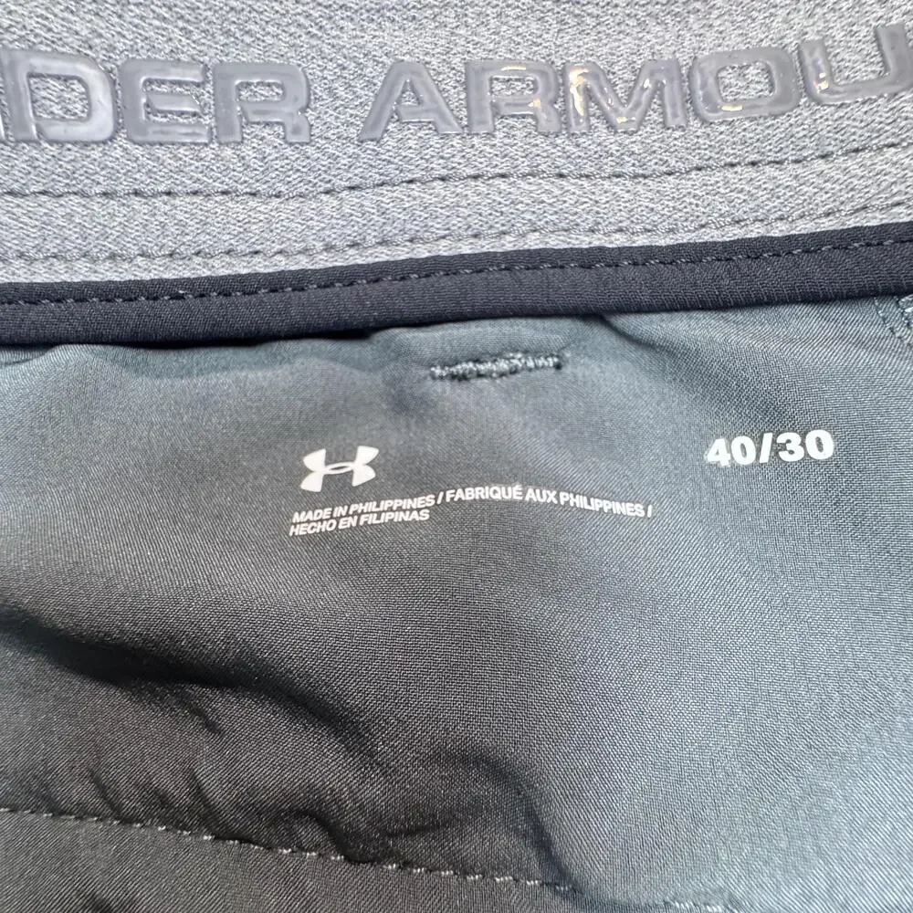Under Armour Pants Mens 40x30 Black Stretch Straight Leg Khakis Golf Casual